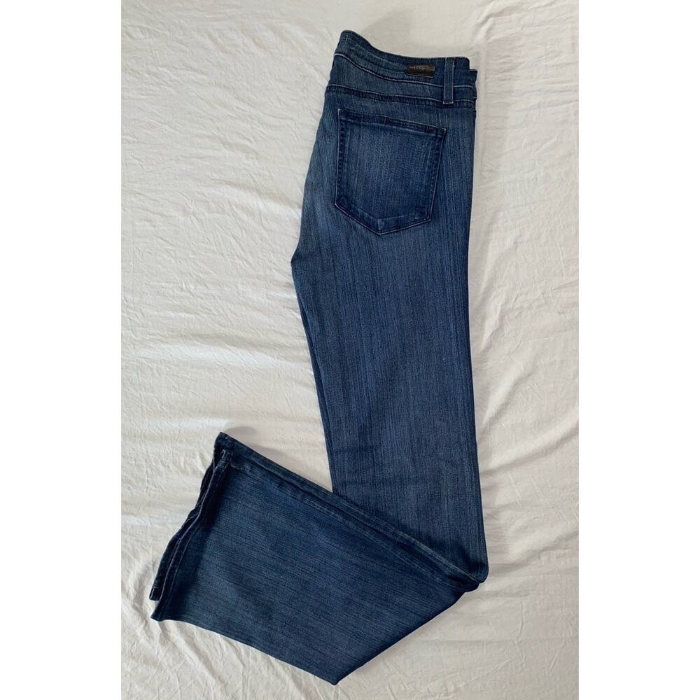 PAIGE Women's Boot Cut Jeans in Dark Blue Wash